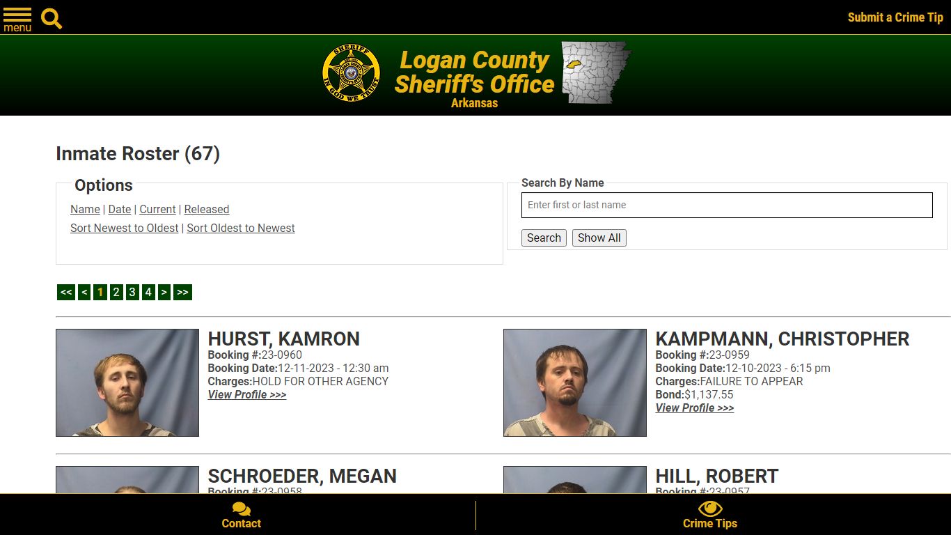 Inmate Roster - Logan County Sheriff's Office, Arkansas