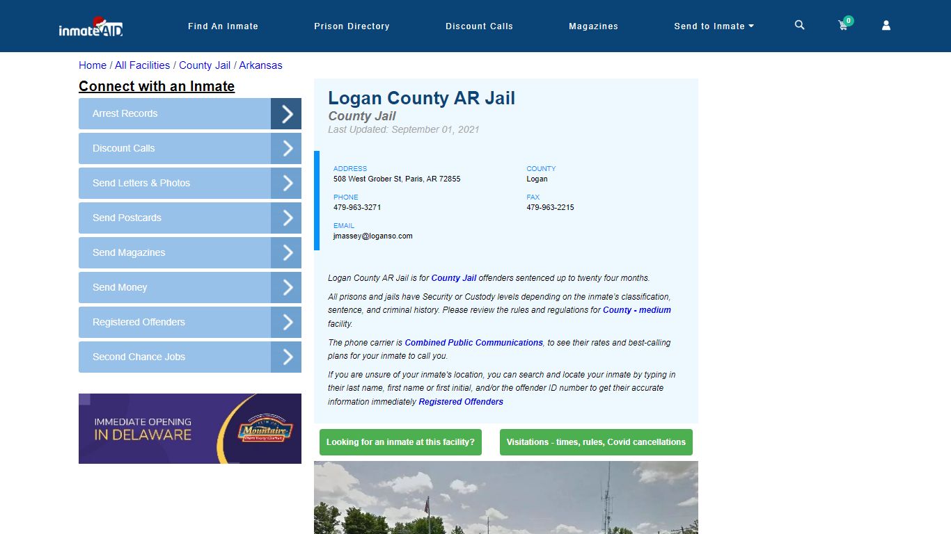 Logan County AR Jail - Inmate Locator - Paris, AR